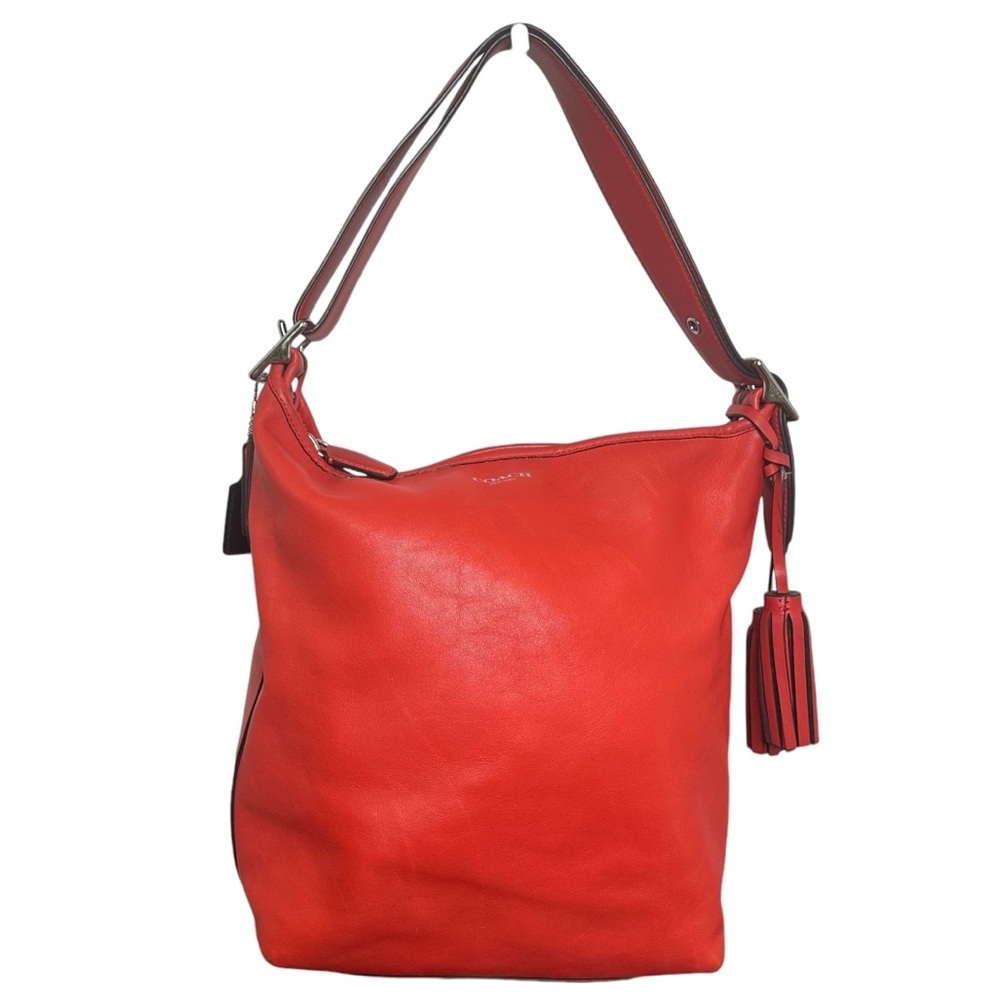 COACH 19889 legacy Orange Leather duffle with tassels | Crossbody | Shoulder